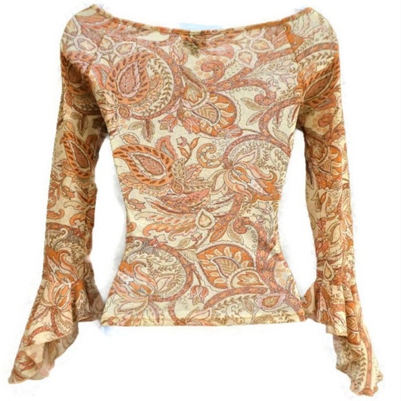 SOLD Vintage 90s Y2K Shameless Top V Ruched Lace Butterfly Cuff Lace S - Picture 4 of 8